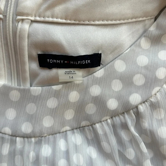 TOMMY HILFIGER Solo Polka Dot Chiffon A-Line Dress - Picture 3 of 3